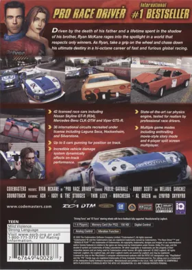 Pro Race Driver box cover back